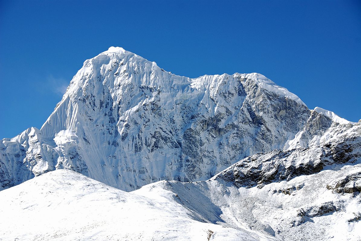 21 Phurbi Chyachu North Face From Ridge Above Drakpochen Phurbi Chyachu North Face dominates the view from the ridge above Drakpochen.